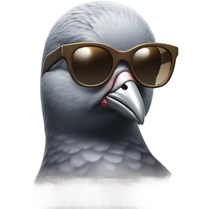 A pigeon with sunglasses on  emoji