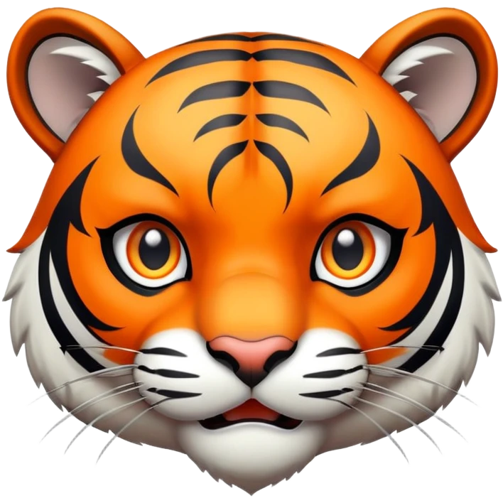anime style tiger face with big expressive eyes for Twitch emote emoji