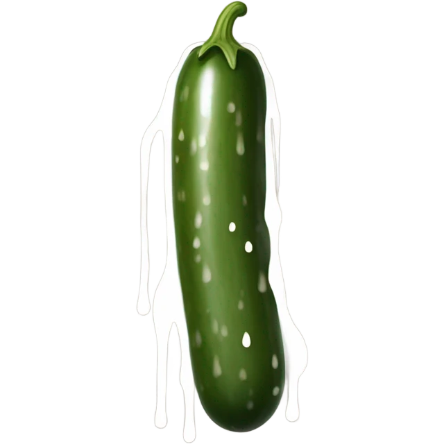 Dark brown long cucumber with white paint dripping emoji
