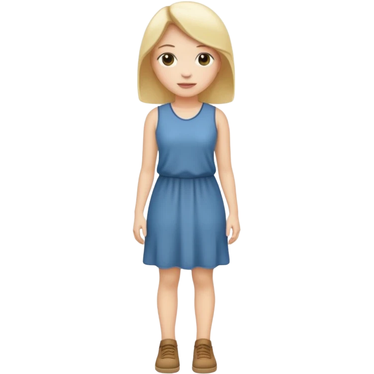 Create me an emoji of a full body white female in a casual dress. emoji