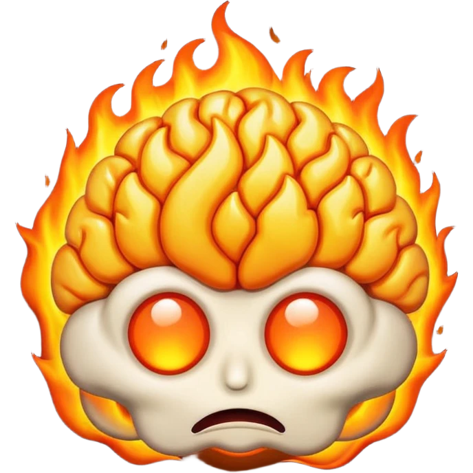brain in the fire emoji