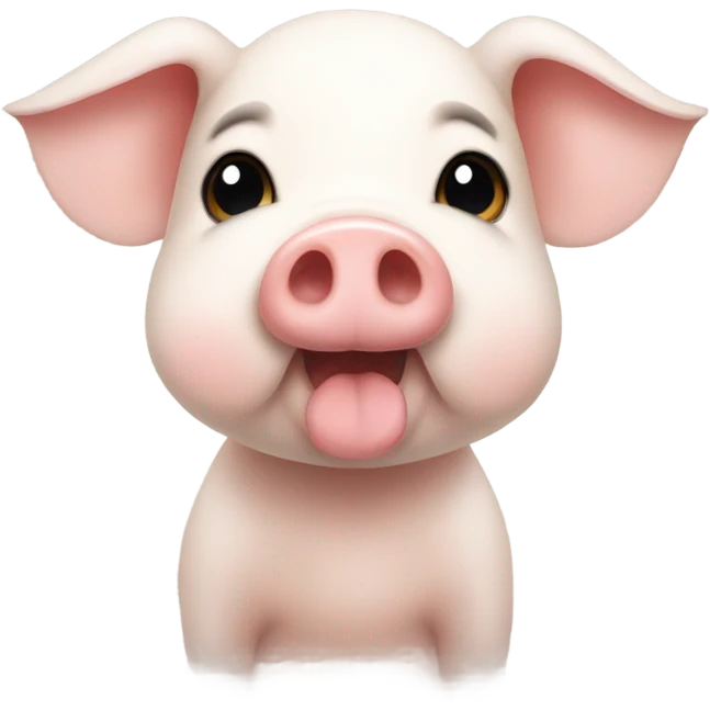 Cute slim pig with a white bow on forehead emoji