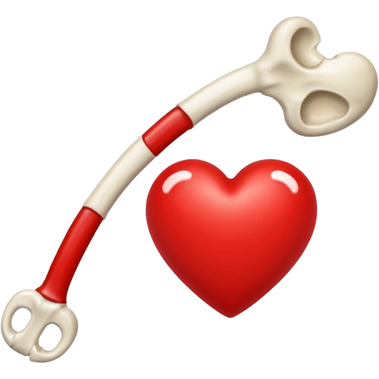 red heart emoji with a bone through it emoji
