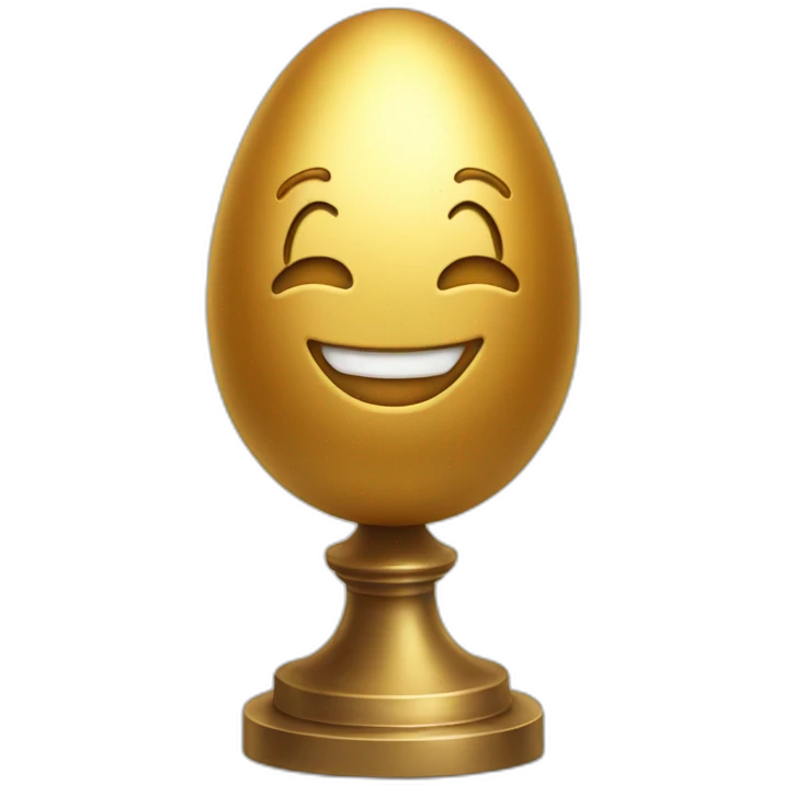 smiling golden egg on a pedestal emoji