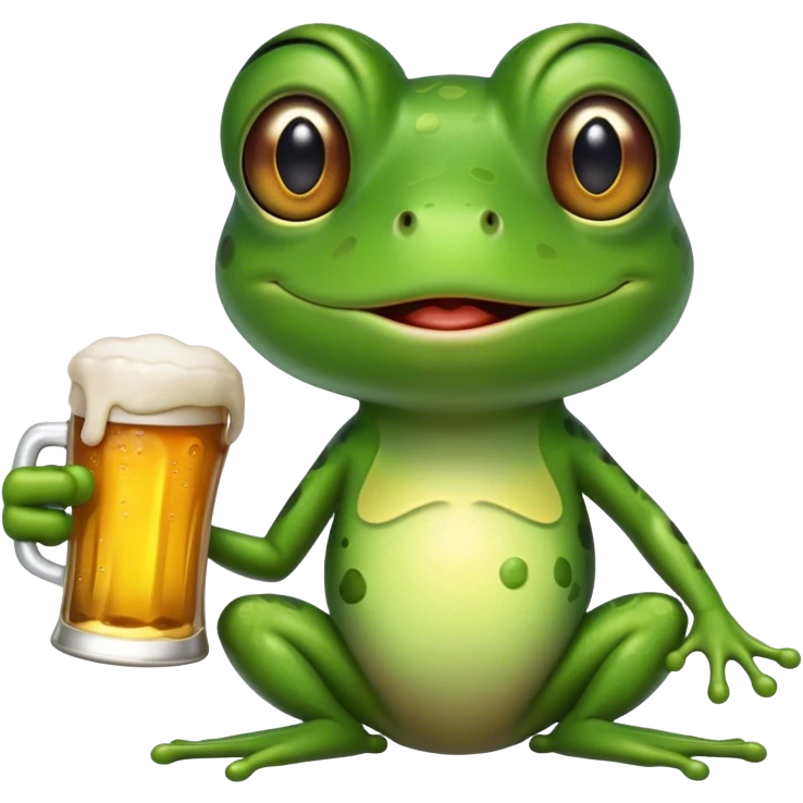 frog with a beer  emoji