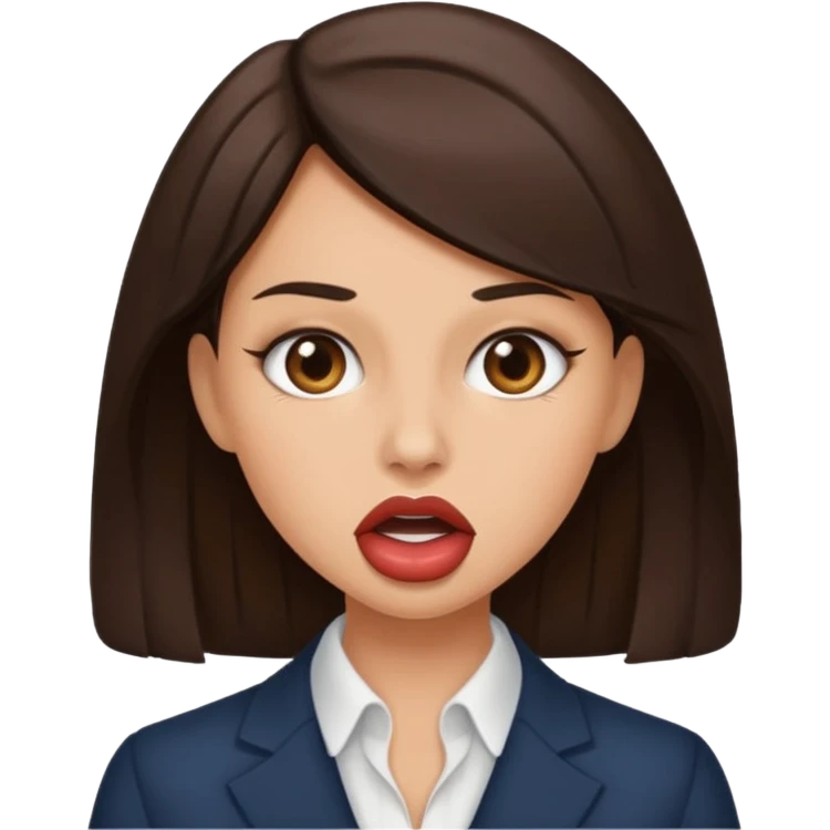 Classy brunette gagging emoji