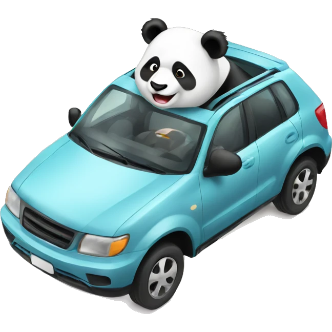Panda in car emoji