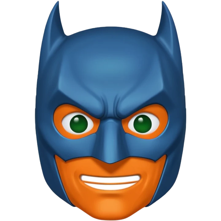 batman emoji with the mask in blue, orange and green emoji