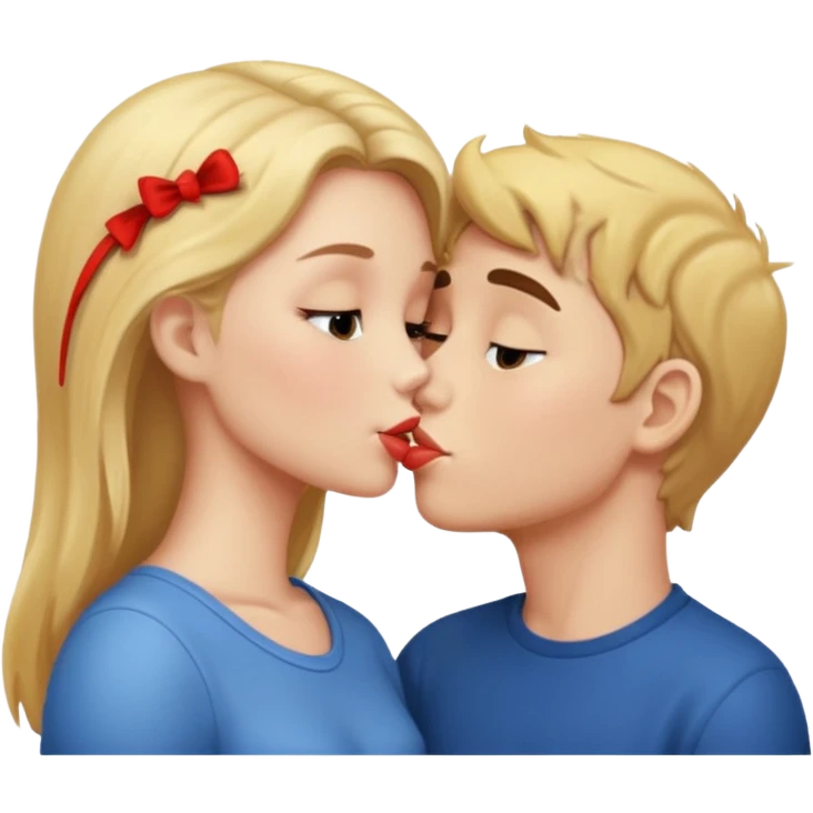 Girl and boy kissing emoji