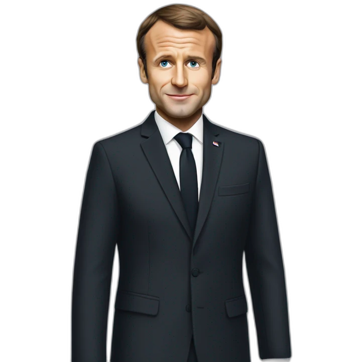 Emmanuel Macron en robe emoji
