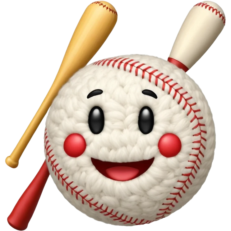 Make a wool with a smiley face and a baseball baton emoji