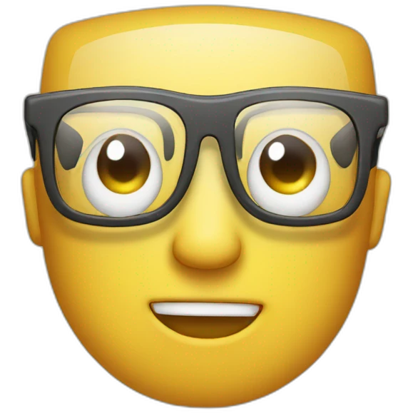 message box with glasses emoji