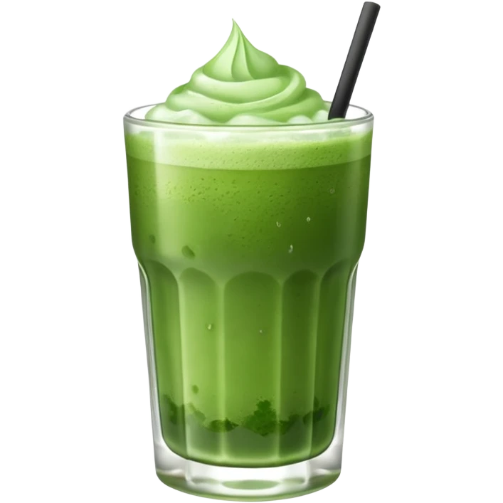 a glass of matcha with ice  emoji