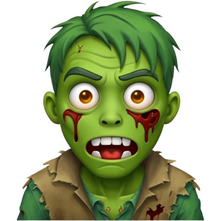 zombie emoji, cartoonish, goofy expression emoji