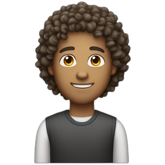 curly hair man emoji