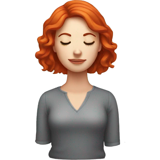 red head girl with closed eyes emoji