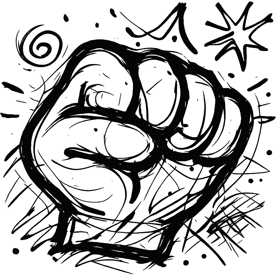 chaotic outlined punch icon emoji
