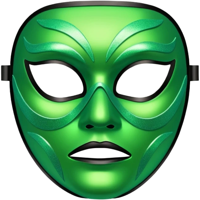 glitter green toxic mask emoji