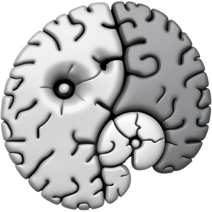 yin-yang symbol made of brain halves emoji