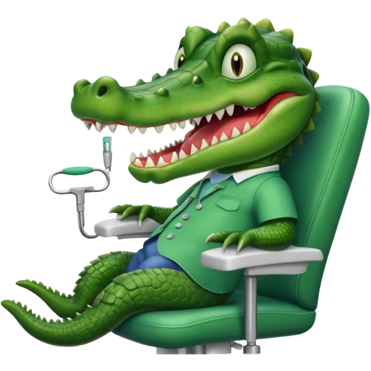 an alligator in a dentist emoji