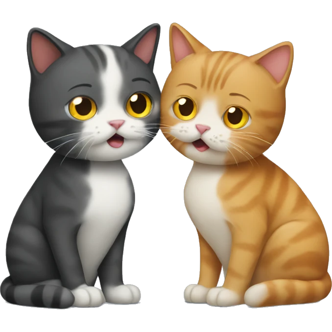 Two cats getting divorced  emoji