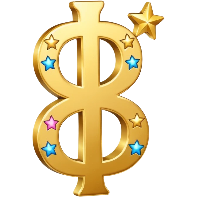 united states dollar sign with stars and hearts and sparkles emoji