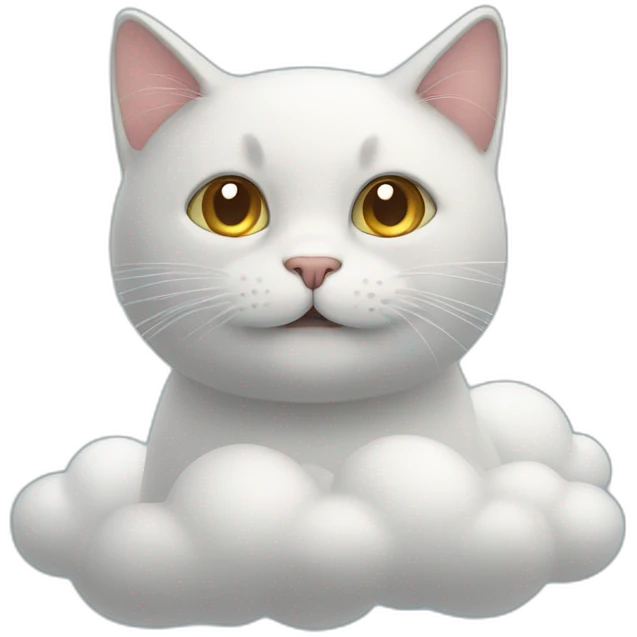 a cat оп a cloud emoji