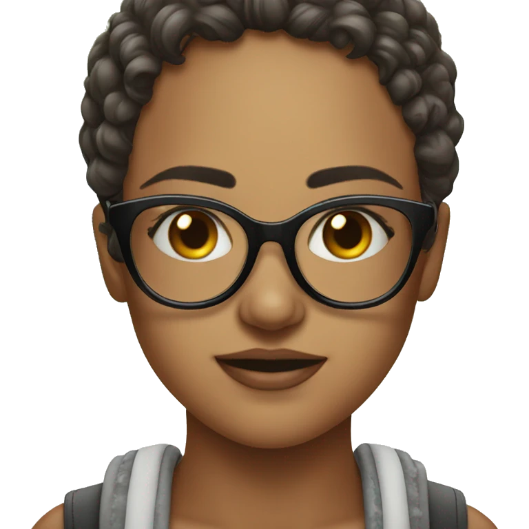 Beautiful girl wearing glasses at beach emoji