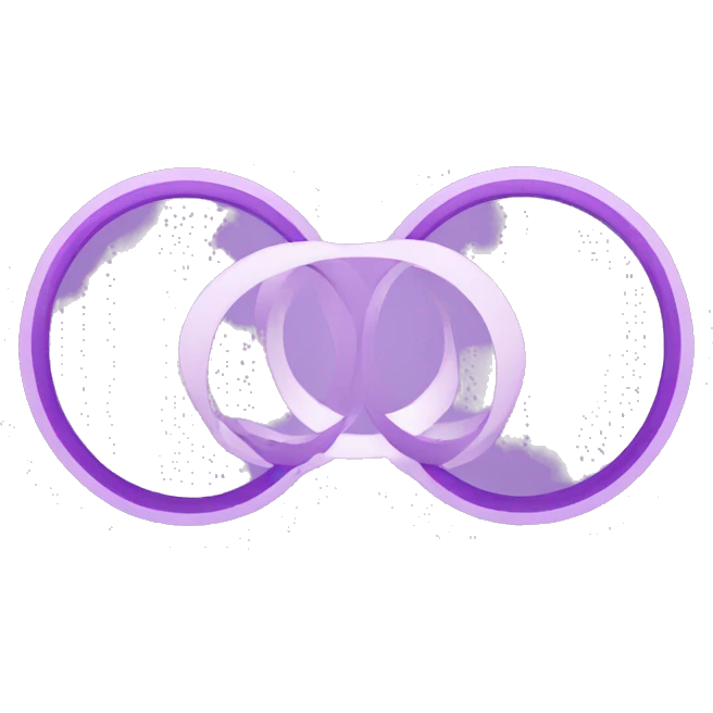 An icon featuring a purple line with three connected circles, forming a Y shape emoji