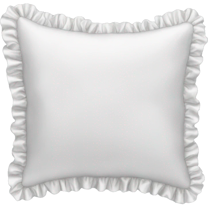 White satin ruffled pillow  emoji