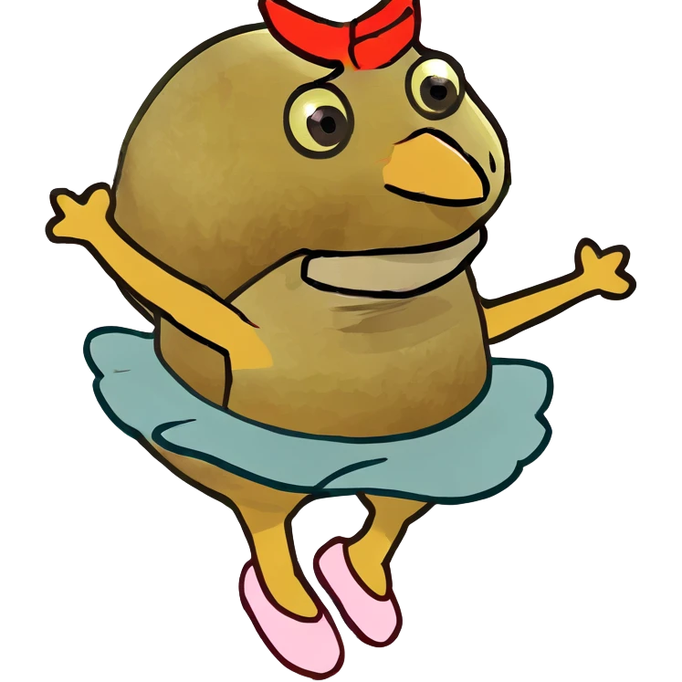 Chicken nugget as a ballerina emoji