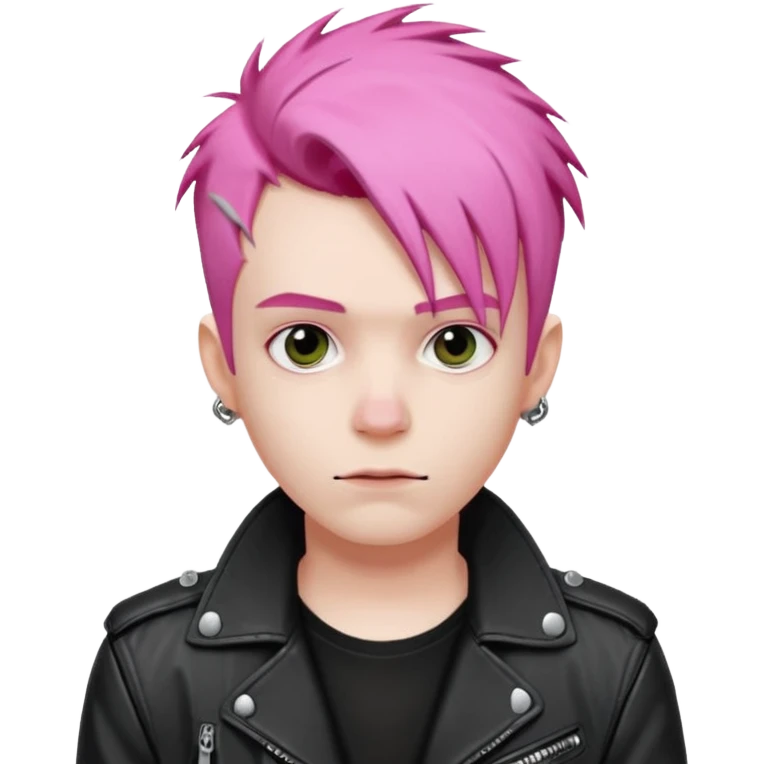 Punk man, pink hair emoji