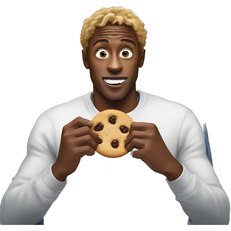 dog eating cookie while watching ksi and logan paul emoji
