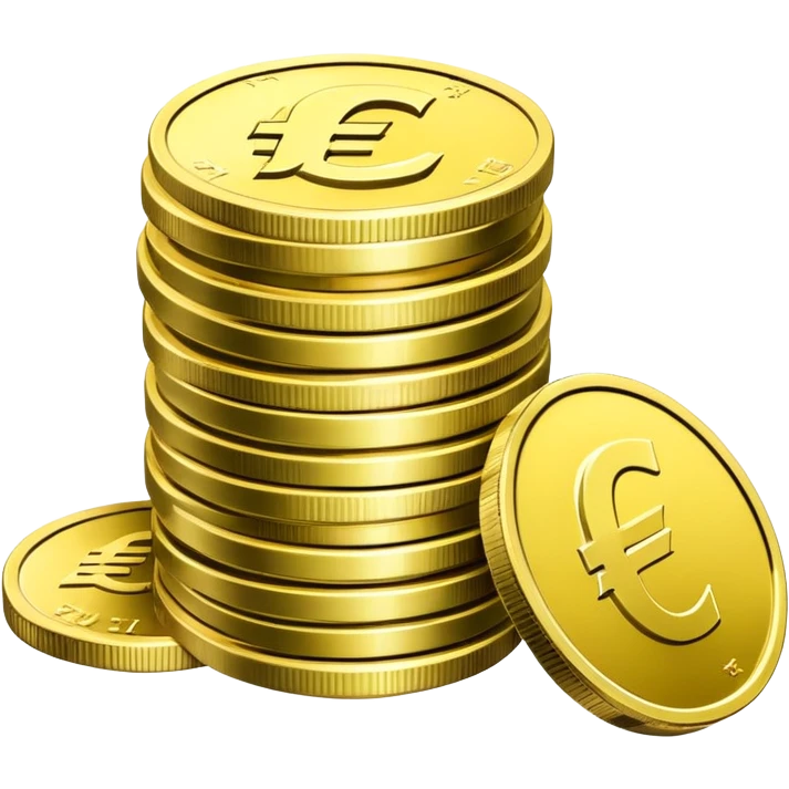 stack of euro coins and euro cash emoji