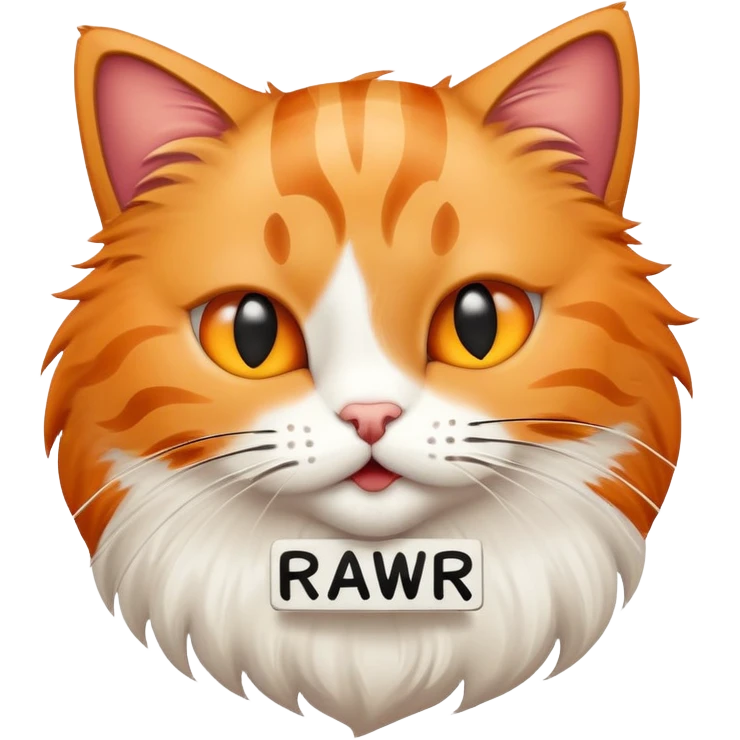 Cat with sign that says rawr emoji