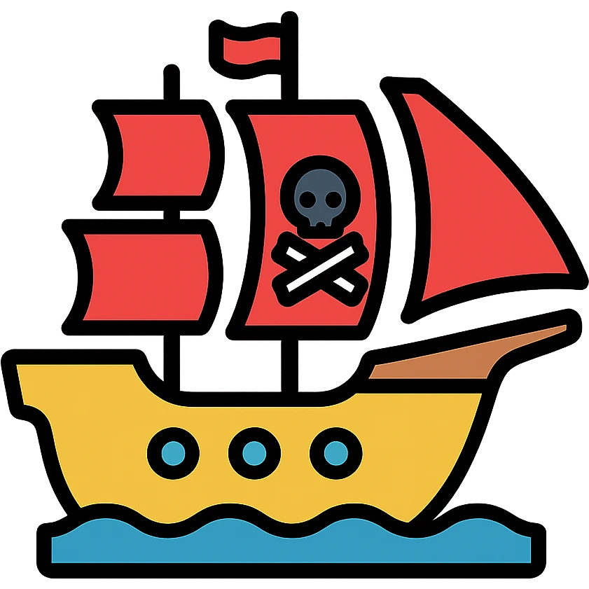 colored pirate ship icon emoji