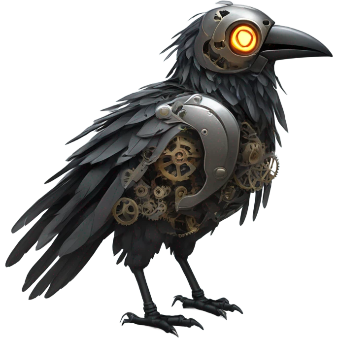 Robot crow emoji