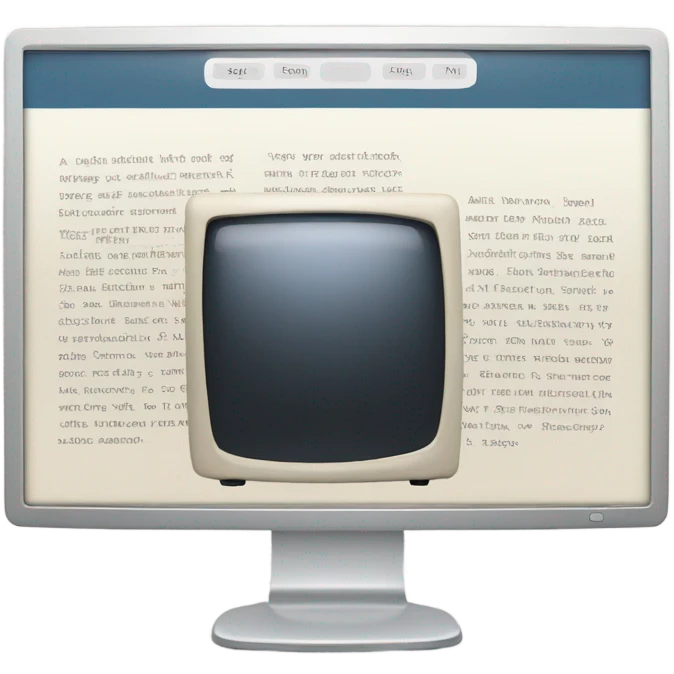 computer display with book emoji