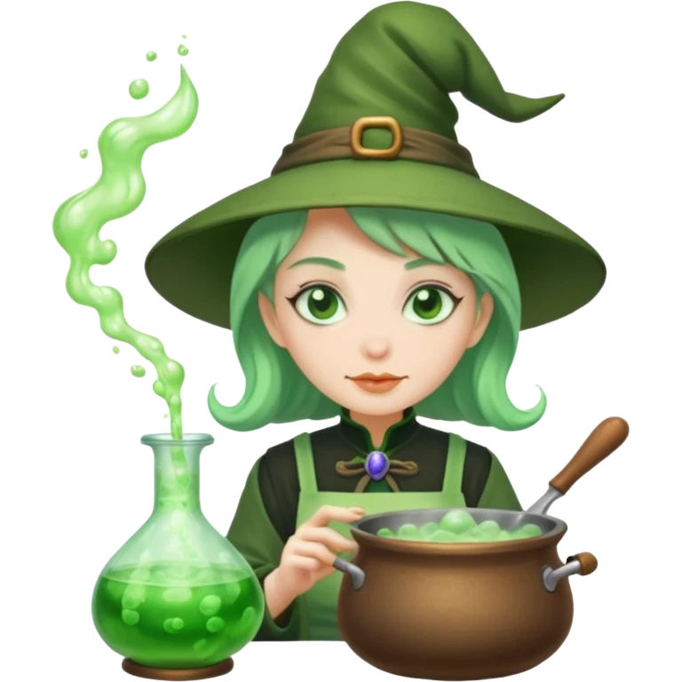 green witch cooking potion emoji