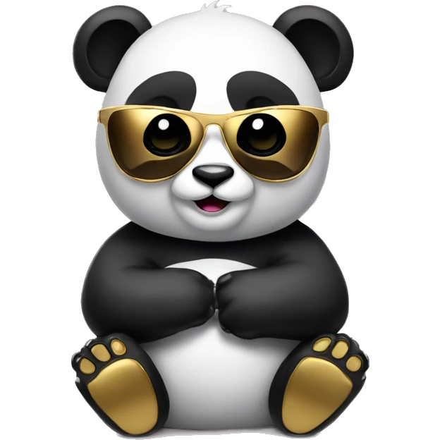Panda with gold sunglasses  emoji