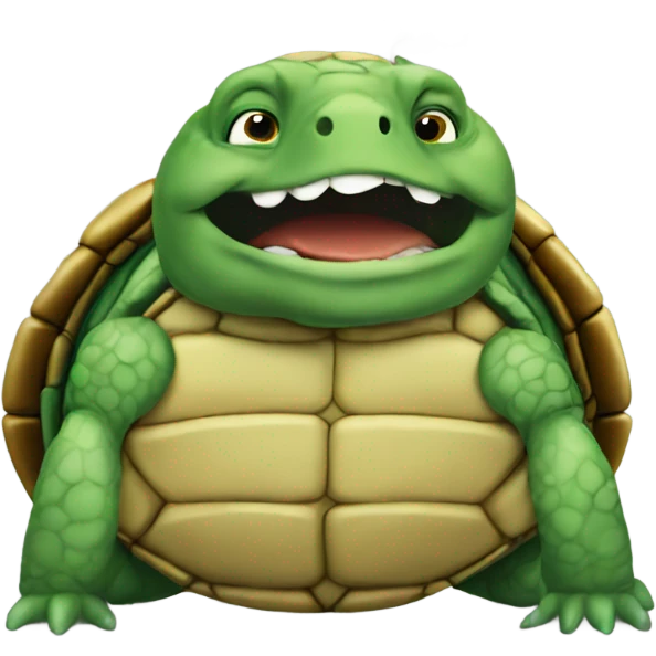 Mortified turtle smoking emoji