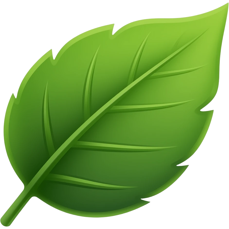 Feuille verte produit naturel emoji