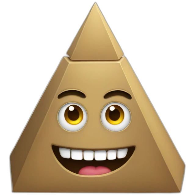 667 pyramid with eyes mouth arms and legs emoji