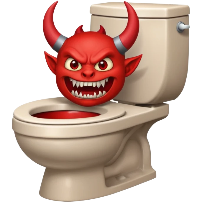 a demon coming out of the toilet bowl emoji