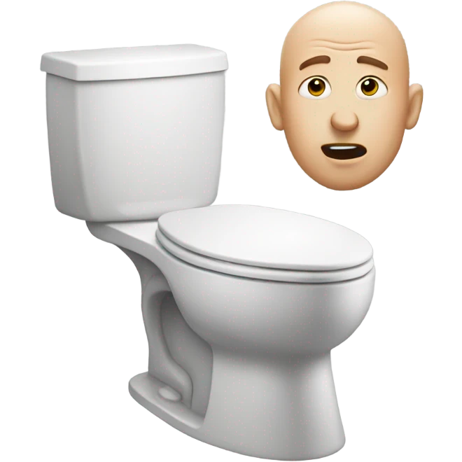 bald guy with head coming out of toilet emoji