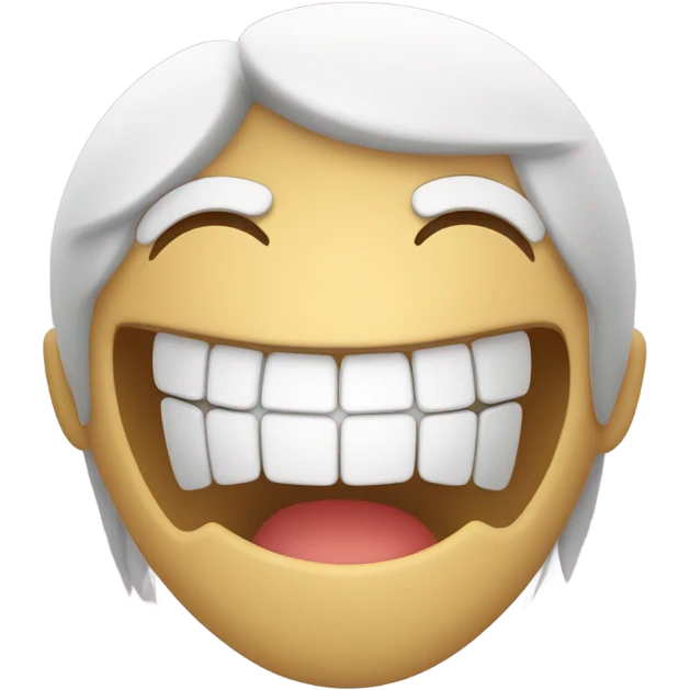 A wide open smile showing teeth, or narrowed eyes expressing joy. emoji