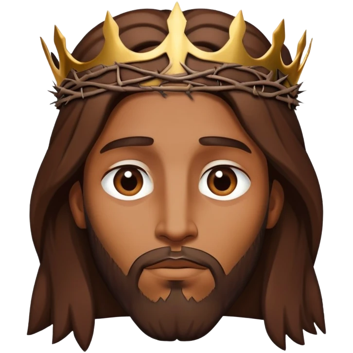 Brown Jesus crown of thorns  emoji