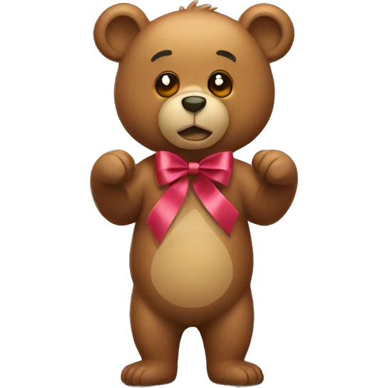 a bear with a ribbon on it emoji