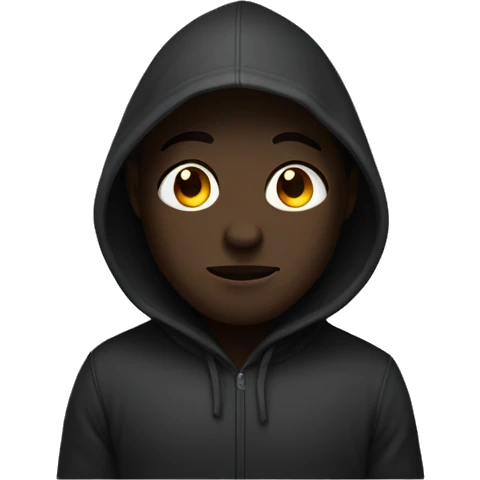 Dark figure wearing a hoodie emoji
