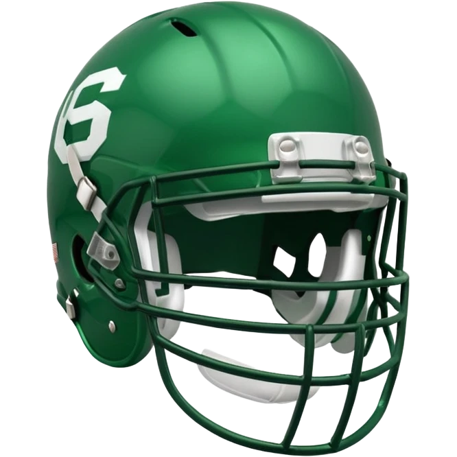 College football player helmet in green color emoji